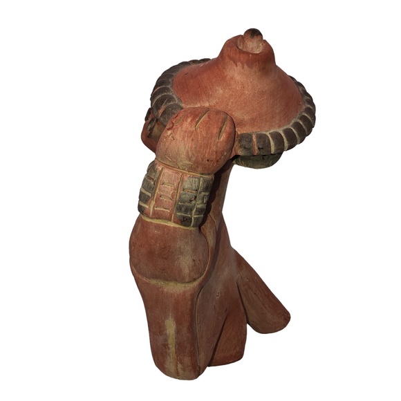 Vintage Pottery Aztec Maya Terracota Clay Figurine Statue Home Decor Accent - Picture 5 of 15
